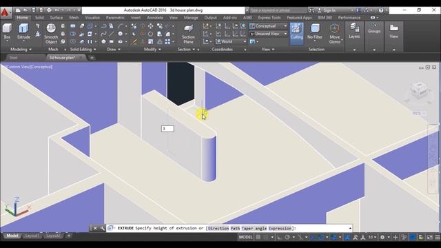 Autocad 3d house design- Part 3- Staircase design, kitchen slabs (2019) смотреть онлайн