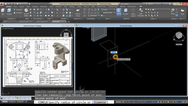 3D mechanical drawing exercise in Autocad 2016 смотреть онлайн