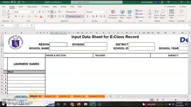 NEW E-CLASS RECORD FOR SY 2022-2023 || FREE DOWNLOAD смотреть онлайн