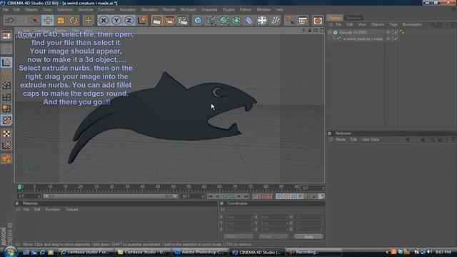 "TUTORIAL" Photoshop to Cinema 4D.. "Image to 3D Object" смотреть онлайн