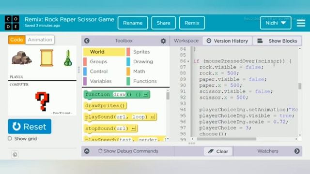 How To Make STONE , PAPER And SCISSORS Game || In Code.Org Using JavaScript || In Hindi. смотреть онлайн