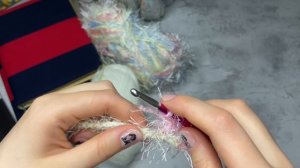 Пушистый плед (или коврик) из пряжи травка