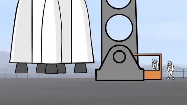 Big Construction: space rocket. Cartoons for kids.