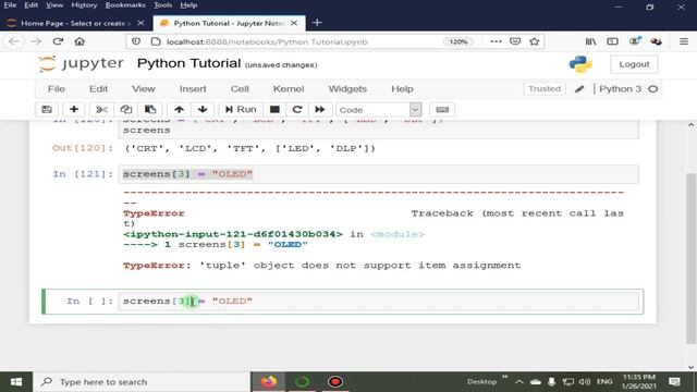 Reassigning Items In A Tuple | Python 4 You | Lecture 128 смотреть онлайн