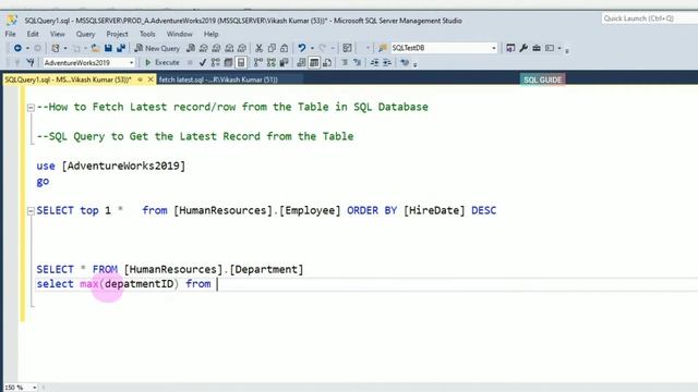 How to Fetch Latest record/row from the Table in SQL Database смотреть онлайн