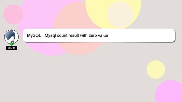MySQL : Mysql count result with zero value смотреть онлайн