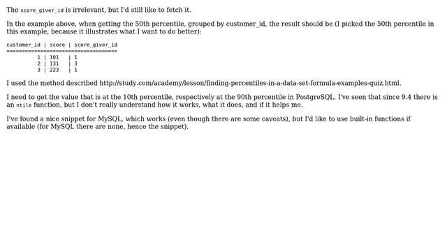 Get 10th and 90th percentile by customer смотреть онлайн
