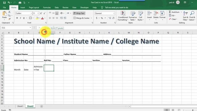 How to create a Student Fee Card in Ms Excel 2019 | Fee Card Excel Templates free download смотреть онлайн