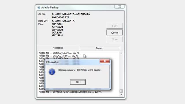 Adagio Common Features - Backup Company Data смотреть онлайн