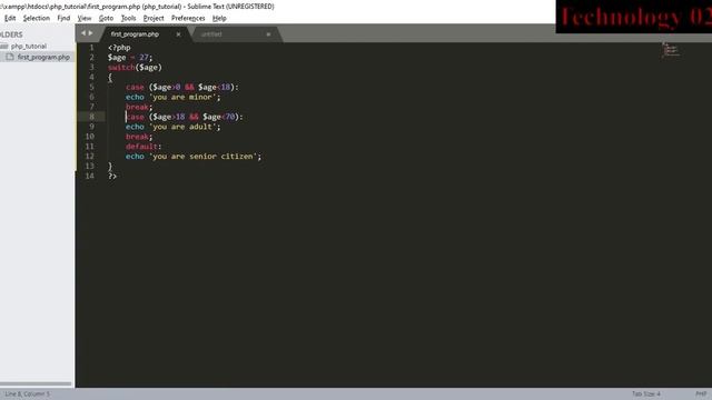 PHP Tutorial - Switch statement in PHP смотреть онлайн