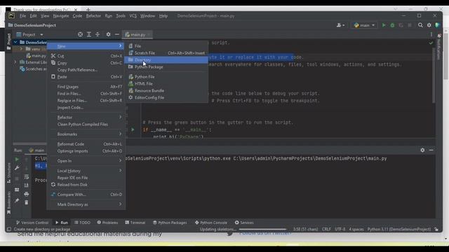 #Tutorials 38 || Pycharm setup and debug python project || Python selenium смотреть онлайн