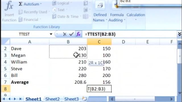 Microsoft Excel, SQL & Internet Tips : How to Use Excel's TTEST Function смотреть онлайн