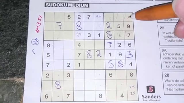 Again our daily Sudoku practice continues. (#1351) Medium Sudoku puzzle. 08-15-2020 смотреть онлайн
