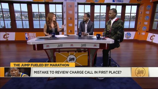 Was it right to review the Kevin Durant-LeBron James charge-block call in Game 1? | The Jump | ESPN смотреть онлайн