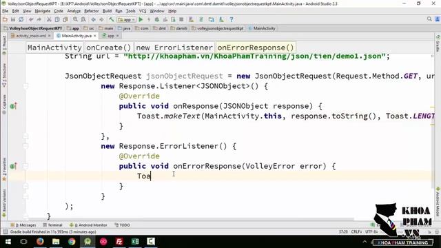 Lập trình Android A-Z - Bài 117: Volley Json Object Request смотреть онлайн