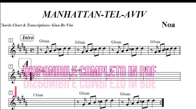 MANHATTAN - TEL AVIV - NOA - TUTORIAL - CHORDS CHART GINO DE VITA смотреть онлайн