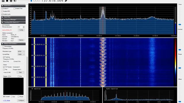 Прием изображения Земли из космоса с NOAA15 (SDR Orbitron WXtoImg)
