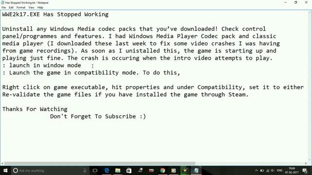 WWE 2k17 : WWE2k17_64.exe Has Stopped Working [FIXED] [PC] смотреть онлайн