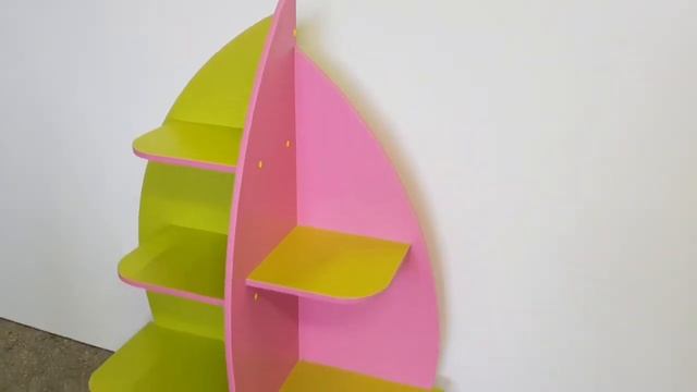 Детский стеллаж-полка-корабль. Полка для игрушек цвет лайм и розовый. Полки-кидс. ру смотреть онлайн