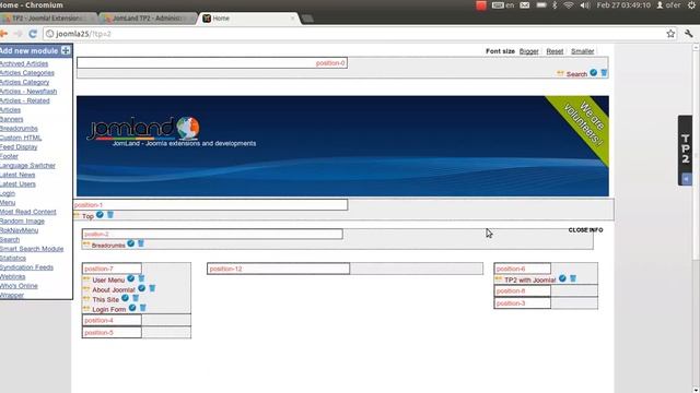 TP2 Joomla extension - Drag N Drop Modules management system смотреть онлайн