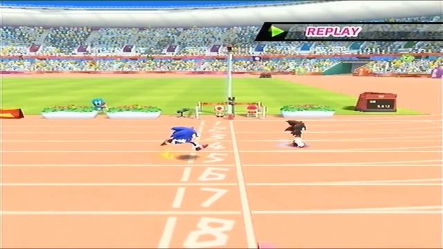 Mario & Sonic 2012 Olympics 100m sprint 2 player race (Sonic vs Shadow) смотреть онлайн