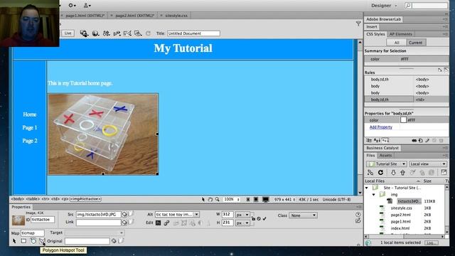 Simple Dreamweaver CS6 Tutorial 5- Linking external CSS style sheets and using image maps смотреть онлайн