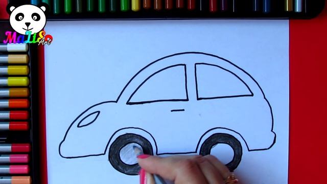 Как нарисовать машинку || How to Draw a Car cute || Як намалювати машину для дітей смотреть онлайн