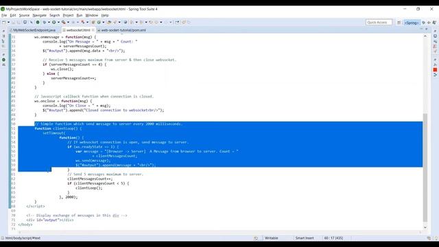 Java server two-way communication with browser | Simple Websocket example смотреть онлайн