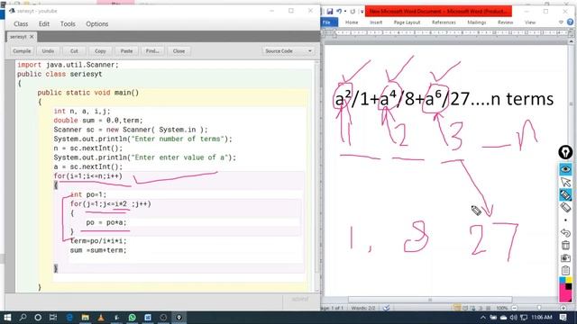 Java Series program using nested loop | Nested For Loop Series Program | YP Computer Classes смотреть онлайн