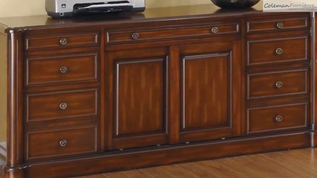 Peterson Walnut Credenza Home Office Collection From Coaster Furniture смотреть онлайн