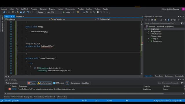 ¿Cómo crear una clase para logs (bitácora) en C# .Net? смотреть онлайн