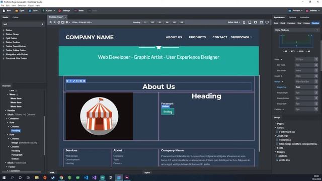 Create Portfolio Website from Scratch - Bootstrap Studio - Ben Coepp - смотреть онлайн