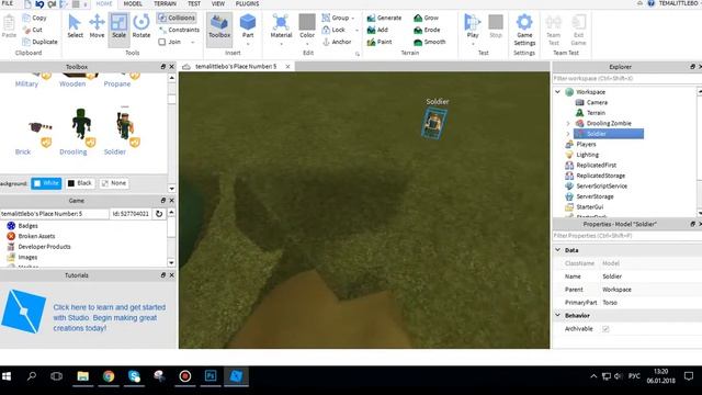 играю в ROBLOX Создание карты Урок 1 смотреть онлайн