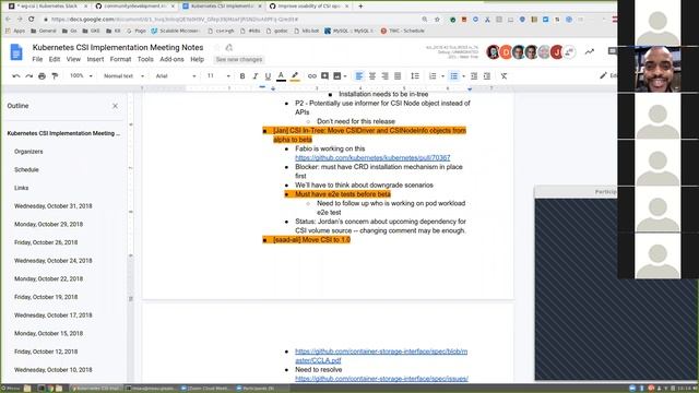 Kubernetes SIG Storage - CSI Implementation Workgroup 20181031 смотреть онлайн