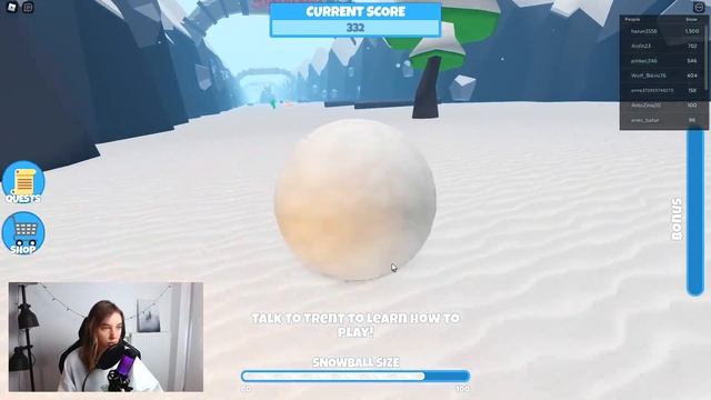 СДЕЛАЛА ГИГАНТСКИЙ СНЕЖНЫЙ КОМ И ПРОЕХАЛА 999.999.999 КМ В РОБЛОКС! Roblox Snowballer смотреть онлайн