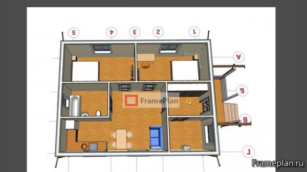 Проект каркасного дома 7, 5 на 10 м Истра
