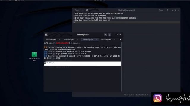 Gaining meterpreter session to access android using METASPLOIT(#Awareness) смотреть онлайн