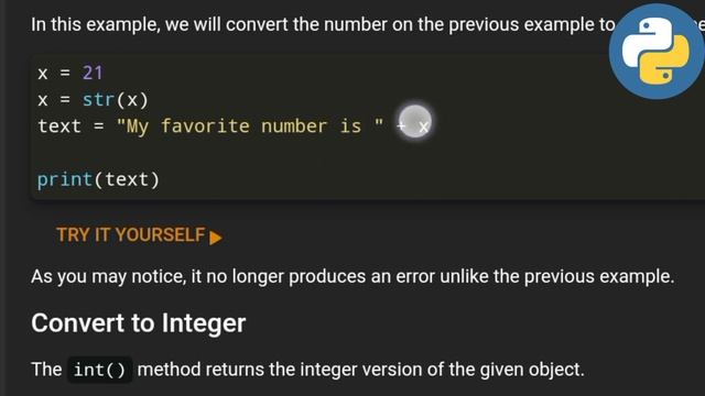 python type conversion смотреть онлайн