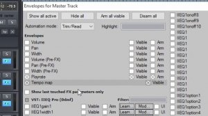 Плавное изменение темпа трека в Reaper