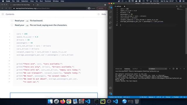 Learn Python3 The Hard Way Exercise 4 Variables and Names смотреть онлайн