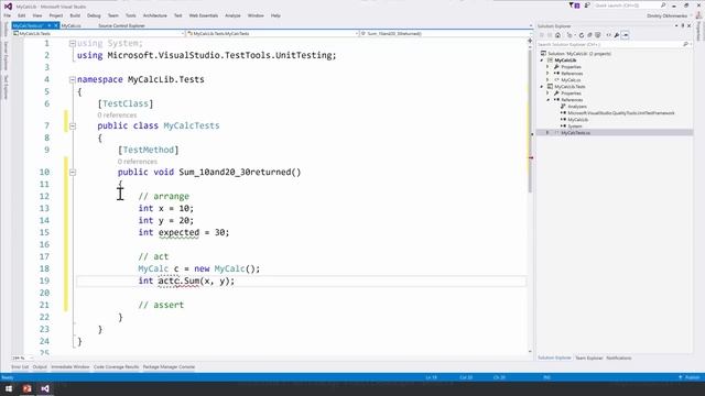 Unit тестирование в С#. Как создать Unit тест в C# смотреть онлайн