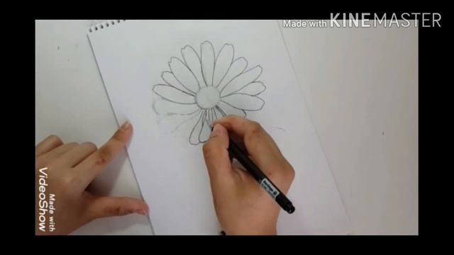 Как нарисовать цветок/рисуем цветок ручкой смотреть онлайн
