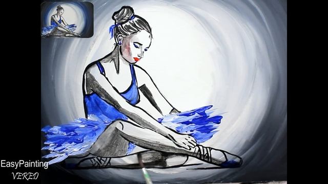 How to paint BALLERINA . Ballet dancer, WOMAN Painting Tutorial Step by Step in Acrylics смотреть онлайн