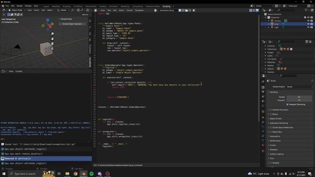 Blender Scripting Tutorial - How to add INFO warnings to your script! смотреть онлайн