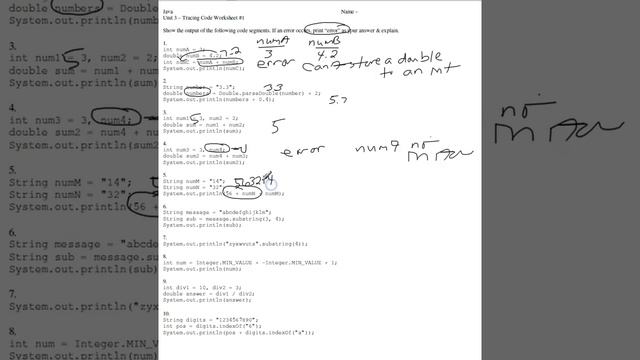 Java Tracing Code Worksheet 1 смотреть онлайн