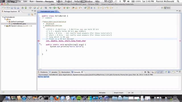 [Patrick Java Tutorials] video 1 смотреть онлайн