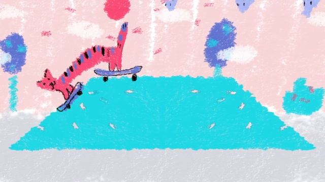 Loop animation "Skating cat" смотреть онлайн