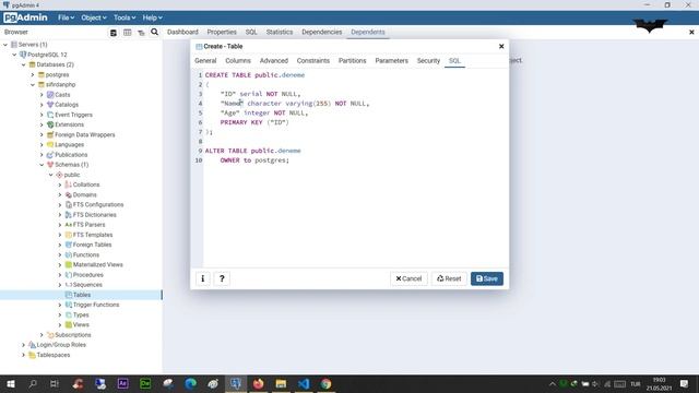 PHP Ders 186 PostgreSQL Veritabanı ve Sütun Oluşturma(Auto İncrement Özelliği) смотреть онлайн