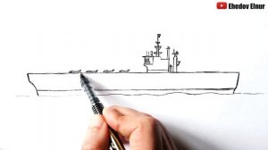 Как нарисовать Авианосец | Рисуем военный корабль