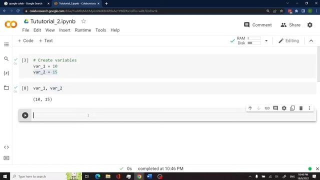 Code Cells and Variables - Google Colab Tutorial for Data Science смотреть онлайн